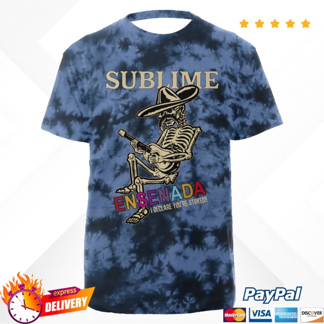 Sublime Store Merch Ensenada Skeleton T-Shirt Blue Tie Dye