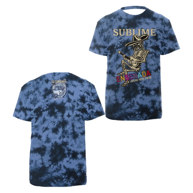 Sublime Store Merch Ensenada Skeleton T-Shirt Blue Tie Dye