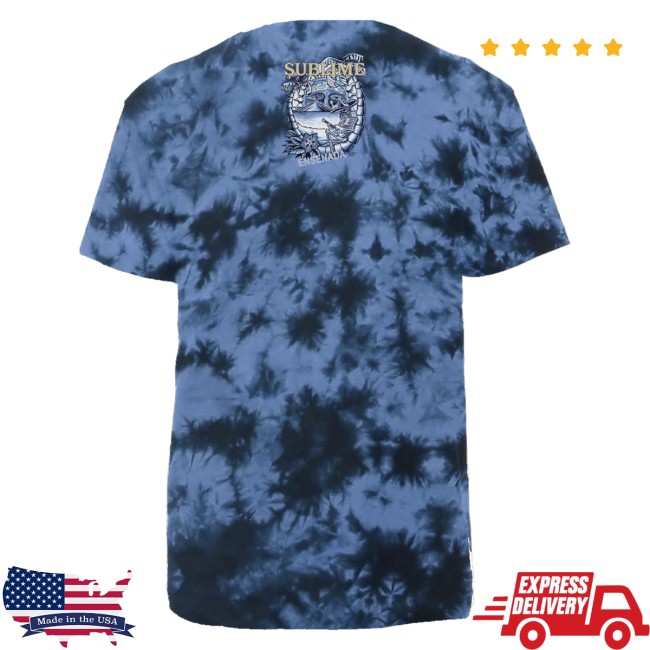 Sublime Store Merch Ensenada Skeleton T-Shirt Blue Tie Dye
