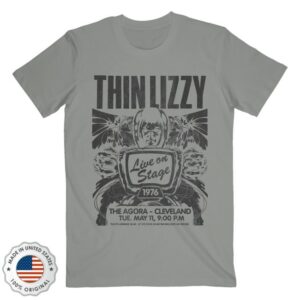Thin Lizzy Merch Store Jailbreak Flyer Cleveland Grey Tee