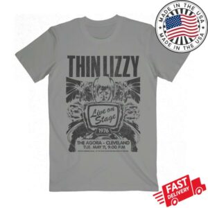 Thinlizzy Merch Shop Store Jailbreak Flyer Cleveland Grey Tee