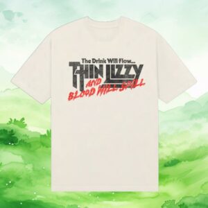 Thinlizzy Merch Shop Store The Drink Will Flow Logo Natural Tee