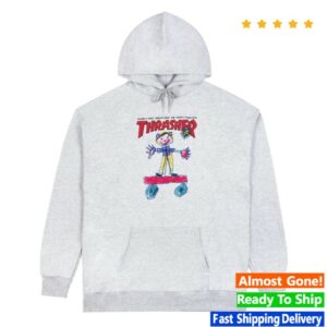 Thrasher Magazine Merch Store Kid Cover Hoodie Ash Grey