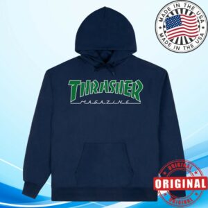 Thrasher Magazine Merch Store Outlined Hoodie Navy Green