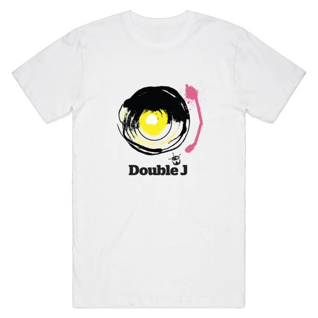 Triple J Store Merch Double J Vinyl White Tee 2 Triple J Store Merch Double J Vinyl White Tee