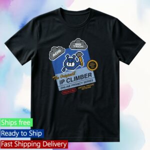 Windscribe Store Merch Ip Climber Game Cart Tee Black