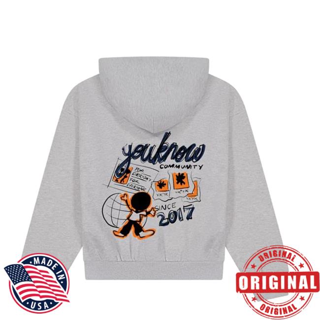 Youknow Store Merch Built By You Blueprint Hoodie Grey