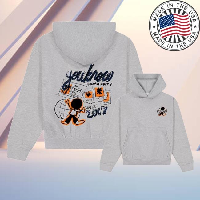 Youknow Store Merch Built By You Blueprint Hoodie Grey