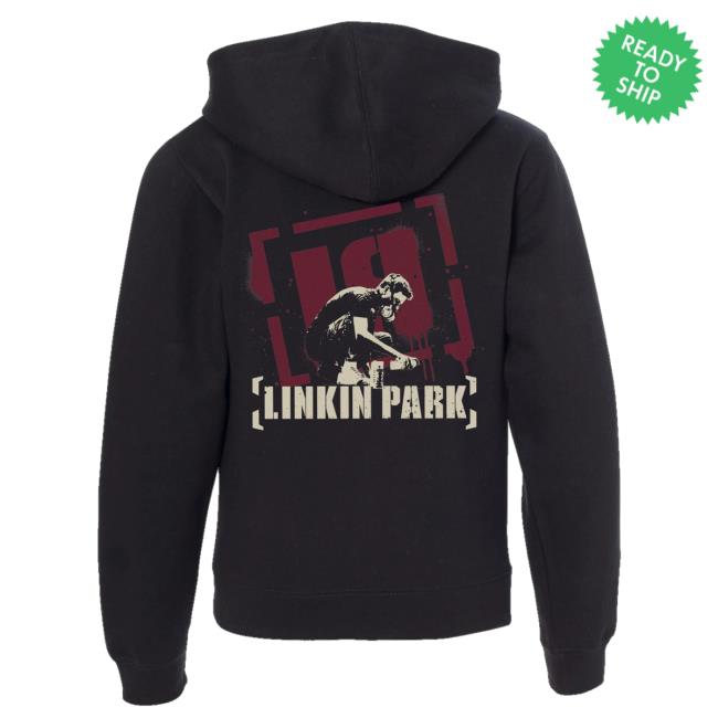 Linkin Park Merch Shop Store Vintage Meteora Spray Black Zip Hoodie