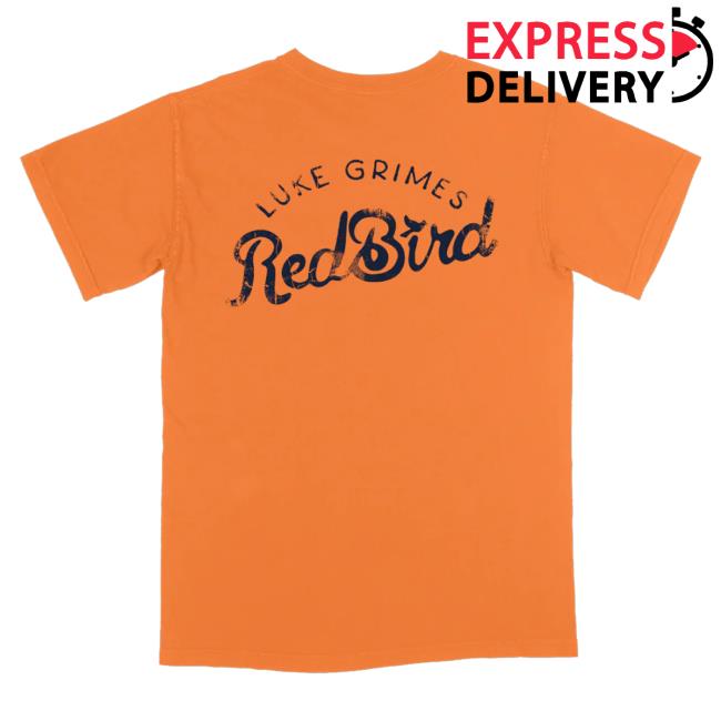 Luke Grimes Music Merch Shop Red Bird Tee Shirt Orange