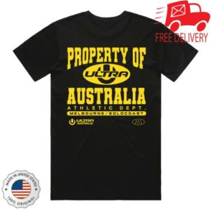 Ultra Australia Store Merch Shopultra Merch 2026 - Property Of Australia Black Tee