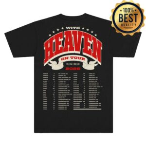 Zach Bryan Merch Shop With Heaven On Top Black Tour Tee Shirt