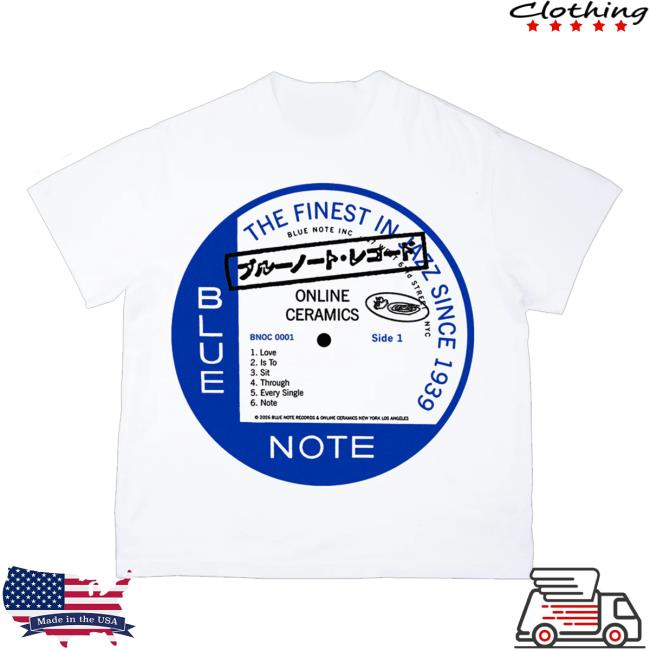 Online Ceramics Merch Shop Blue Note Center Label Tee 5 Online Ceramics Merch Shop Blue Note Center Label White Tee