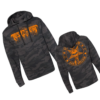 Testament Merch Store Orange Logo Pullover Hoodie (Black Camo)