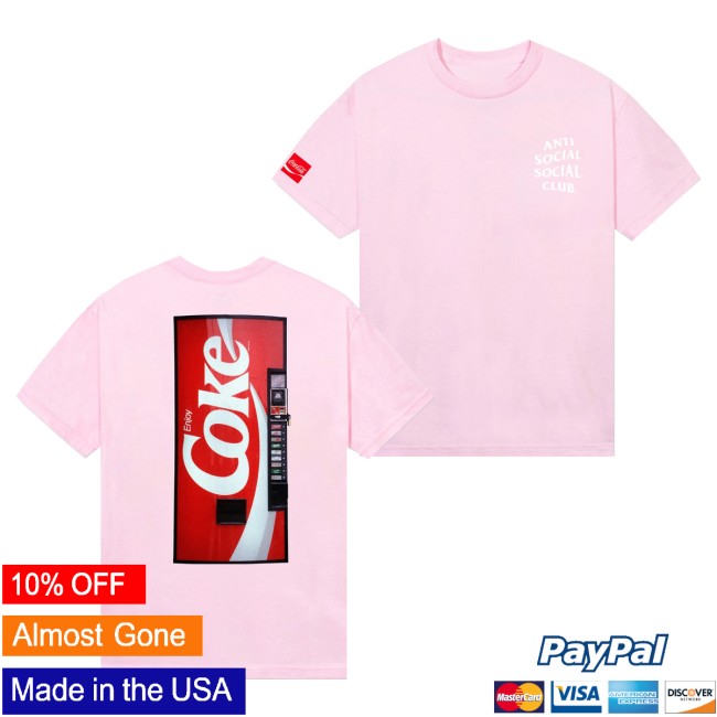 Anti Social Social Club Merch Store Assc Coca-Cola Vending V2 Tee Candy Pink 4 Anti Social Social Club Merch Store Assc Coca-Cola Vending V2 Tee Candy Pink