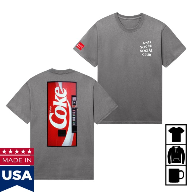 Anti Social Social Club Merch Store Assc Coca-Cola Vending V2 Tee Medium Grey 4 Anti Social Social Club Merch Store Assc Coca-Cola Vending V2 Tee Medium Grey