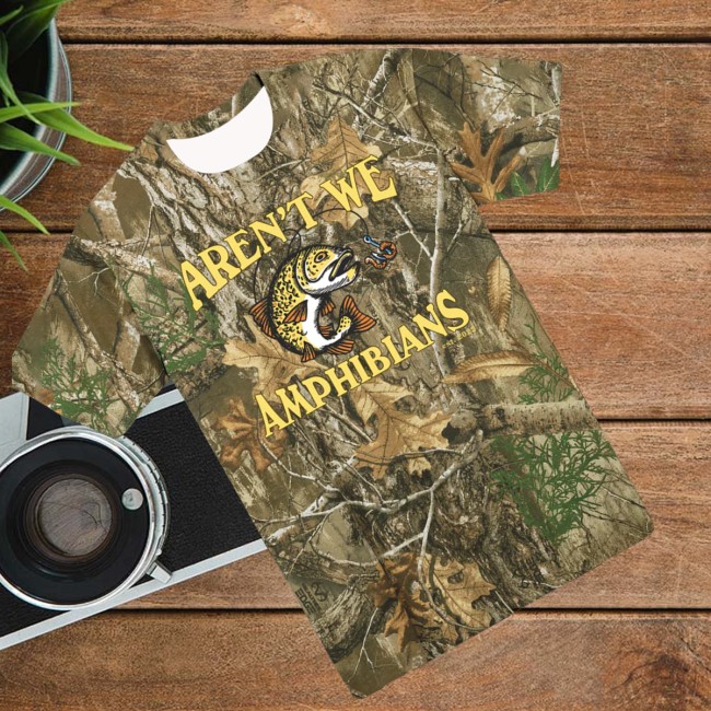 Aren't We Amphibians Store Merch Fishing Shirt (Realtree Camo)