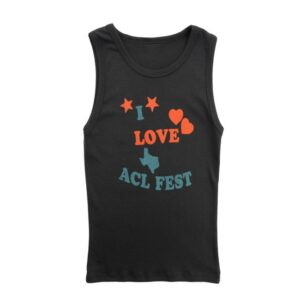 Austin City Limits Music Festival Store Merch Women's I Love Acl Fest Baby Rib Tank