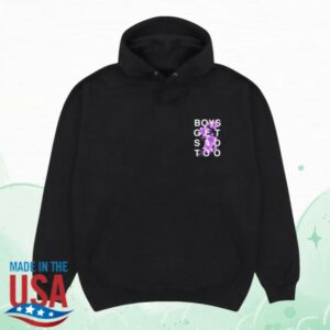 Boys Get Sad Too Merch Store Flower Hoodie Black