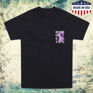 Boys Get Sad Too Merch Store Flower Shirt Black