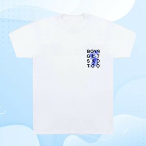 Boys Get Sad Too Merch Store Flower Shirt White