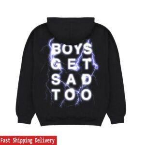 Boys Get Sad Too Merch Store Lightning Hoodie Black