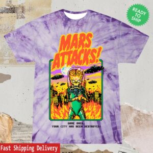 Cavitycolors Merch Store Mars Attacks Game Over Tie Dye T-Shirt