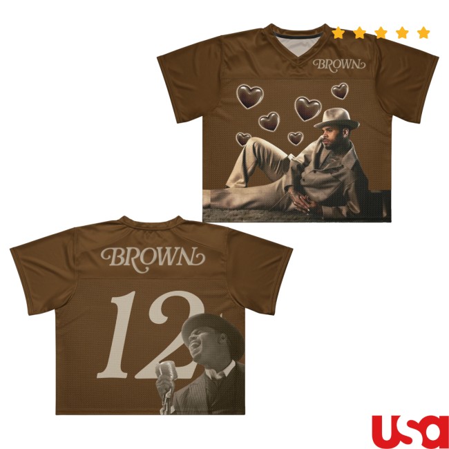 Chris Brown Merch Store Brown Album Boxy Football Jersey