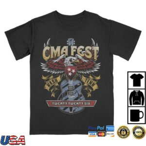 Cma World Merch Shop Store Cma Fest 2026 Eagle Guitar Tee Shirt