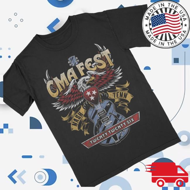 Cma World Merch Shop Store Cma Fest 2026 Eagle Guitar Tee Shirt