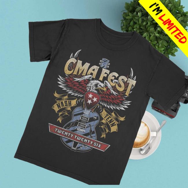 Cma World Merch Shop Store Cma Fest 2026 Eagle Guitar Tee Shirt