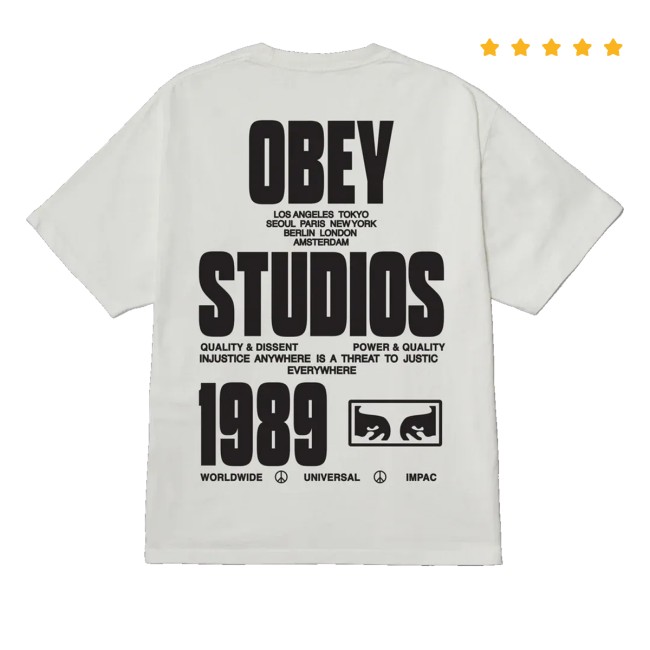 Crown Store Merch Obey Stamped Tee White