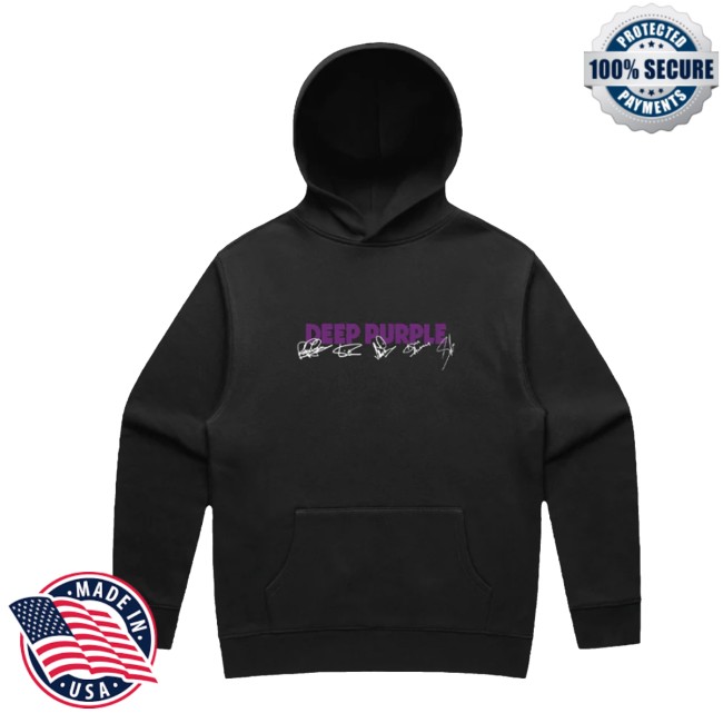Deep Purple Store Merch Splat Signature Hoodie Black