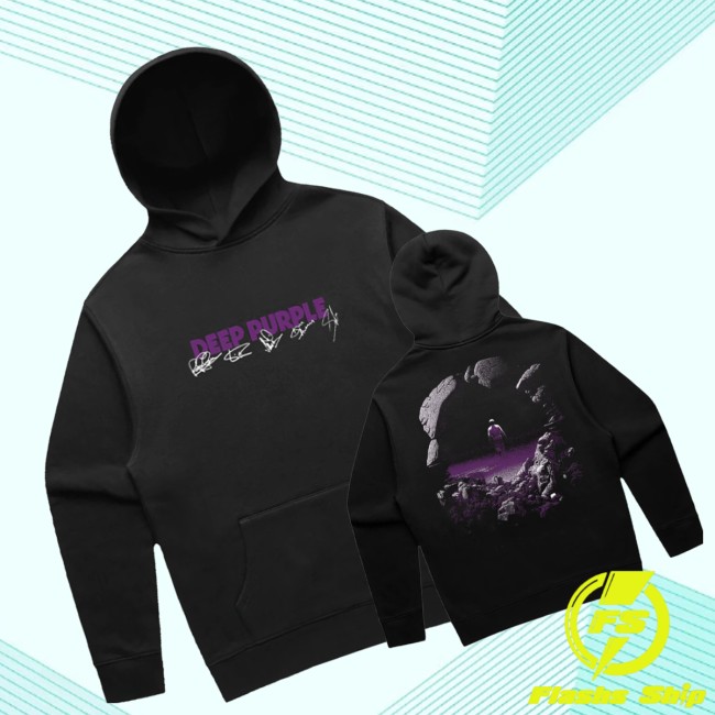 Deep Purple Store Merch Splat Signature Hoodie Black