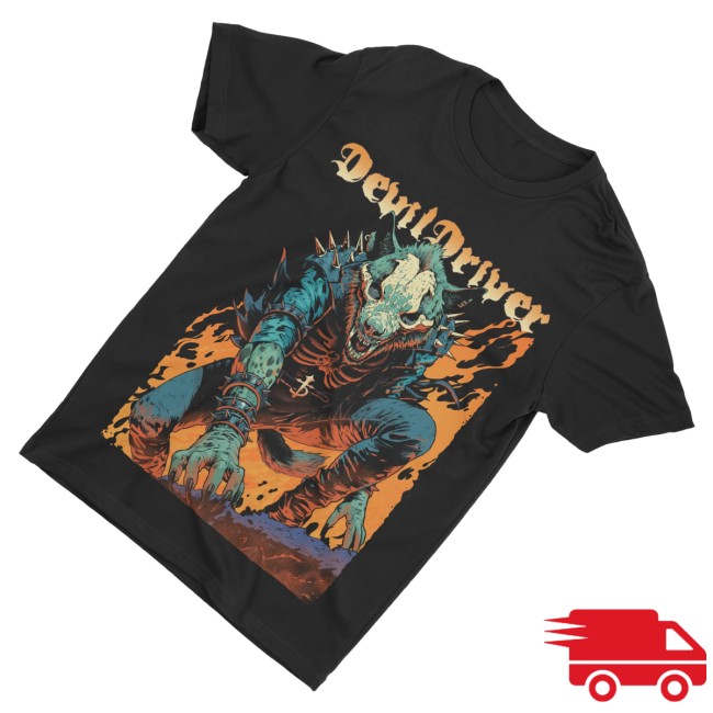 Devildriver Merch Store Fire Hyena T-Shirt 3 Devildriver Merch Store Fire Hyena T-Shirt