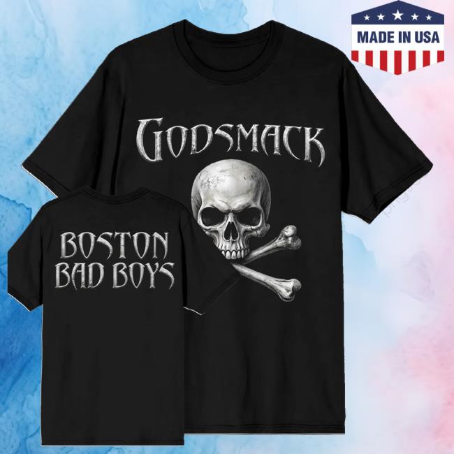 Godsmack Merch Shop Boston Bad Boys Skull Tee Shirt