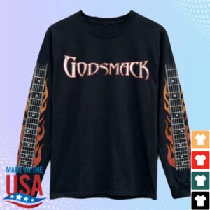 Godsmack Merch Shop Flame Guitar Long Sleeve