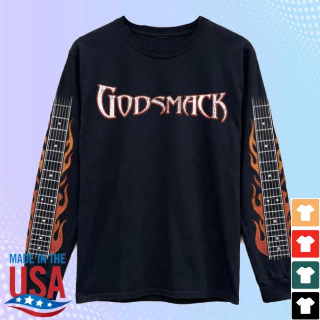 Godsmack Merch Shop Flame Guitar Long Sleeve