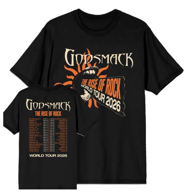 Godsmack Merch Shop The Rise Of Rock Admat Itin Tee Shirt