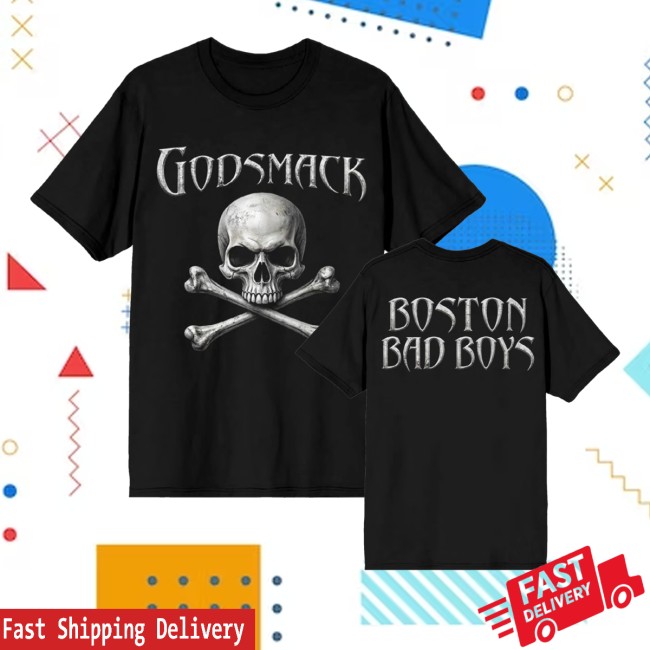 Godsmack Store Merch Boston Bad Boys Skull Shirt