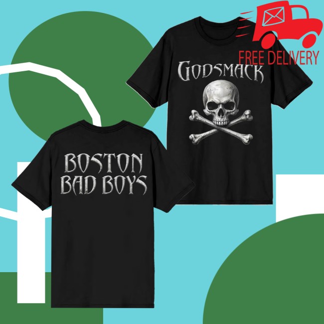 Godsmack Store Merch Boston Bad Boys Skull Tee