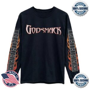 Godsmack Store Merch Flame Guitar Long Sleeve Tee