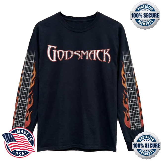 Godsmack Store Merch Flame Guitar Long Sleeve Tee
