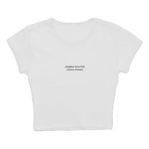 Gracie Abrams Merch Shop Store Daughter From Hell Text White Baby Tee