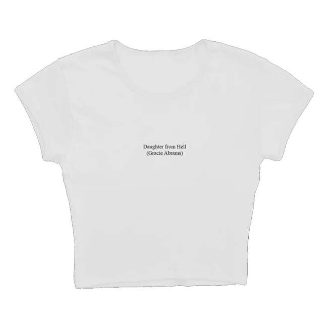 Gracie Abrams Merch Shop Store Daughter From Hell Text White Baby Tee