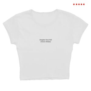 Gracie Abrams Merch Store Daughter From Hell Text White Baby Tee