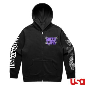 Green Lung Merch Store Necropolitan Zip Hoodie Black