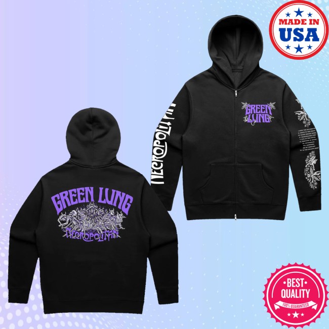 Green Lung Merch Store Necropolitan Zip Hoodie Black