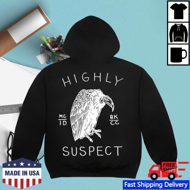 Highly Suspect Store Merch Mcid Vulture Black Zip Up Hoodie