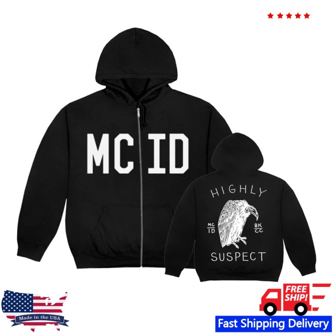 Highly Suspect Store Merch Mcid Vulture Black Zip Up Hoodie